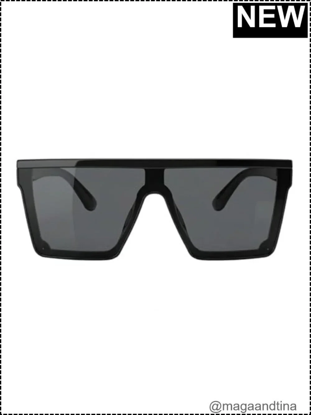 Oversized Flat Top Square Sunglasses UV400 Protection Unisex Large Frame